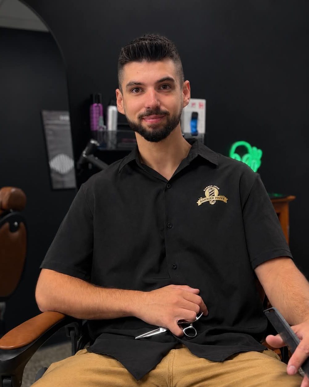Jeff Panneton, apprenti barbier au Barbier Privé à Sherbrooke